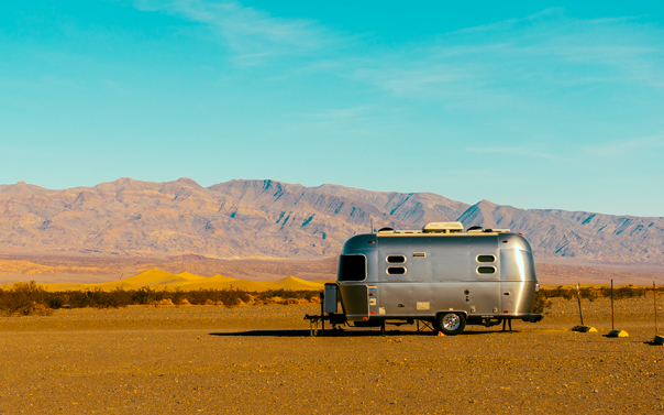 airstream trailer in the desert