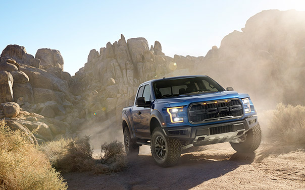 2016 F150 raptor off roading in the desert