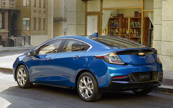 2016 chevy volt parked at a street corner