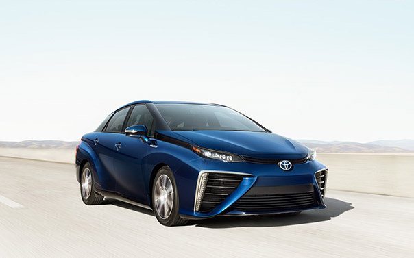 2016 toyota mirai driving on the highway