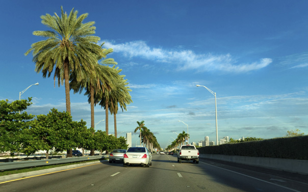 drving on a florida highway