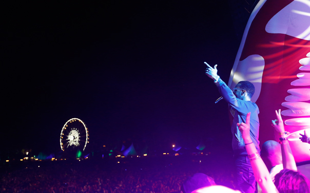 Coachella singer looking out at crowd