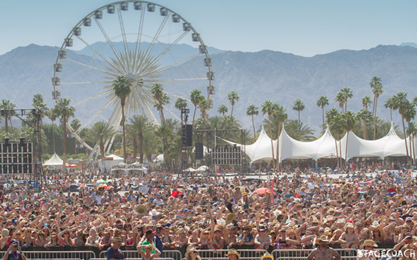 crowd of people at Stagecoach by the ferris wheel.