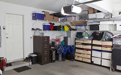 Garage storage with belongings