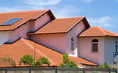 House roof with tiles