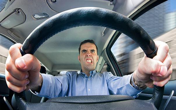 man driving angry