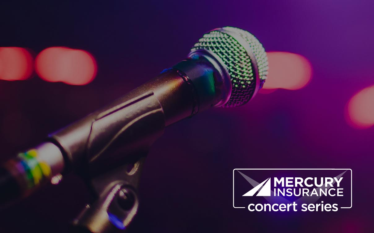Close up of a microphone at a concert venue