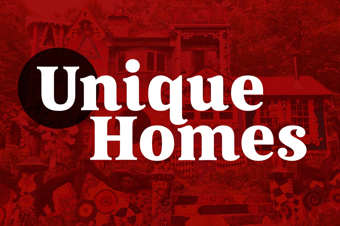 Graphic of house with 'Unique Homes' text over image