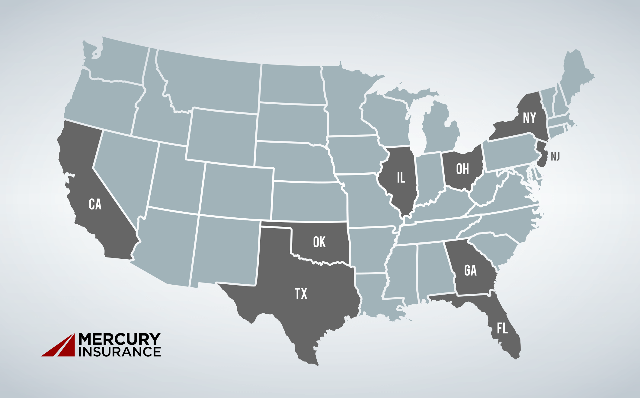 Map of offices for Mercury Insurance