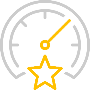 Car speedometer with a star