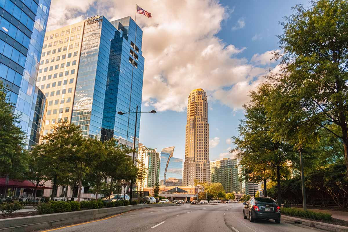 Peachtree street view in Atlanta, Georgia
