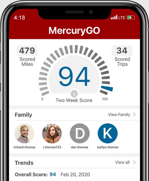 MercuryGo app shown on iPhone