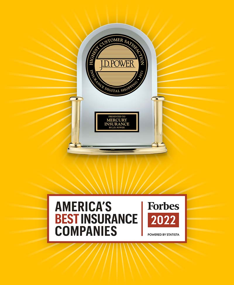 Mercury Insurance J.D. Power Award and Forbes Best Insurance Companies Award